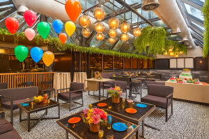 Image of Eden Restaurant interior with birthday event setup