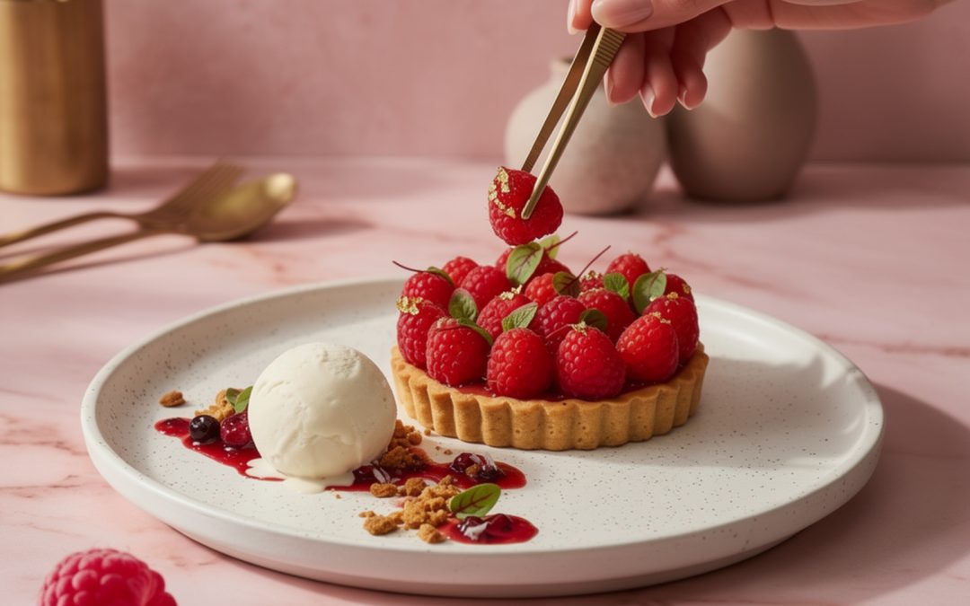 FRESH BERRIES & RHUBARB TART WITH VANILLA GELATO [GOOD FOR 2 PERSONS]